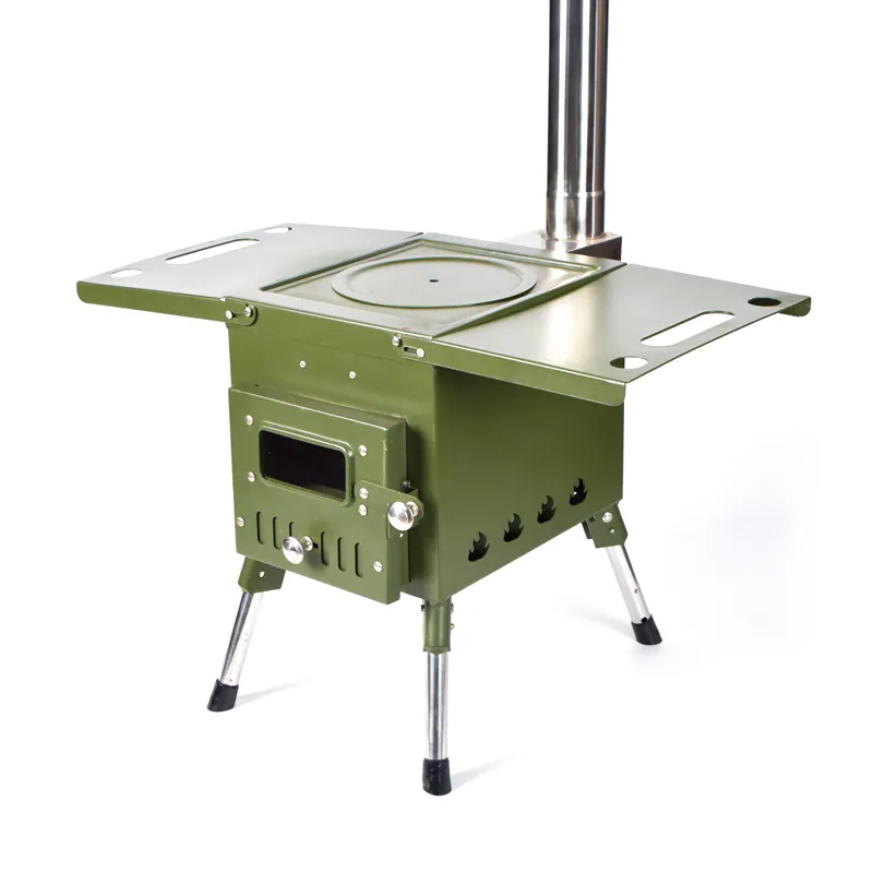 Estufa grande de camping verde para exteriores