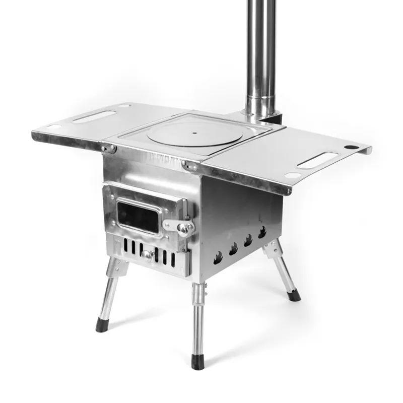 Estufa de exterior grande de acero inoxidable para cocinar al aire libre, ideal para acampar 