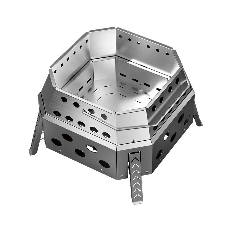 Incinerador desmontable plateado